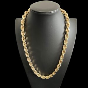 9ct Gold Diamond Cut Rope Chain  24"  10mm