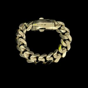 9ct Gold Puff Link Miami Cuban Bracelet 8" 14mm Lock Clasp