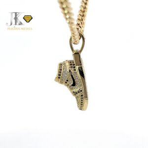9ct Gold Small Stone Set Nike Pendant "Black"