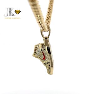 9ct Gold Small Stone Set Nike Pendant "Red"