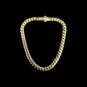 9ct Gold Micro Miami Cuban Bracelet 8" 5mm Lock Clasp