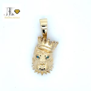 9ct Gold Stone Set King Pitbull Pendant