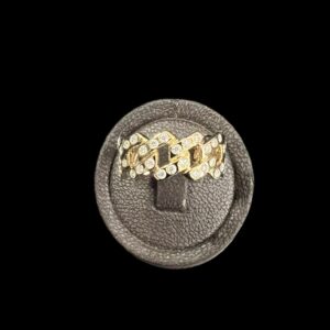 9ct Gold Stone Set Prong Cuban Ring Size V