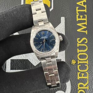 Blue Baton Dial OYSTER PERPETUAL - Custom Diamond Bezel 24mm