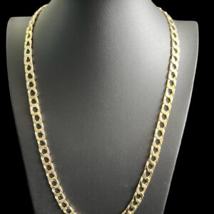 9ct Gold Half Patterned Chaps Chain 26" 8mm