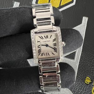 Am Diamond Set Cartier Tank - Factory Original Case Full Set 20mm