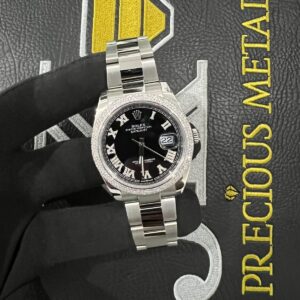 Black Diamond Set Roman Numeral Dial – Rolex DATEJUST Oyster Bracelet 41mm